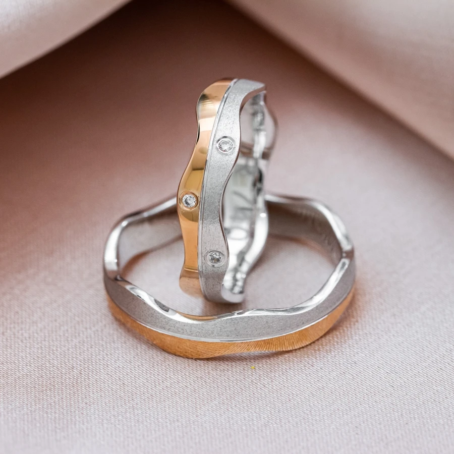 rose and white gold, wedding bands (3)